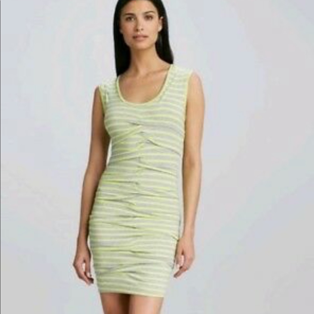 Grey and yellow stretch summer dress